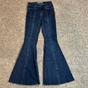 Rock & Roll Cowgirl Dark Blue Flare Jeans